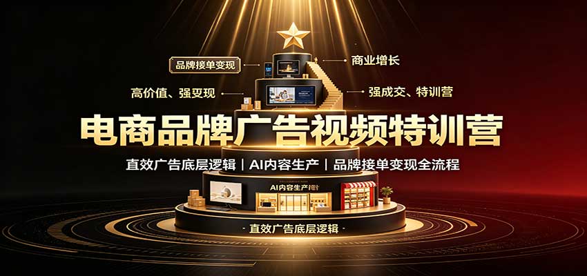电商品牌广告视频特训：直效广告底层逻辑，AI内容生产，品牌接单变现全流程-迦哆网创社