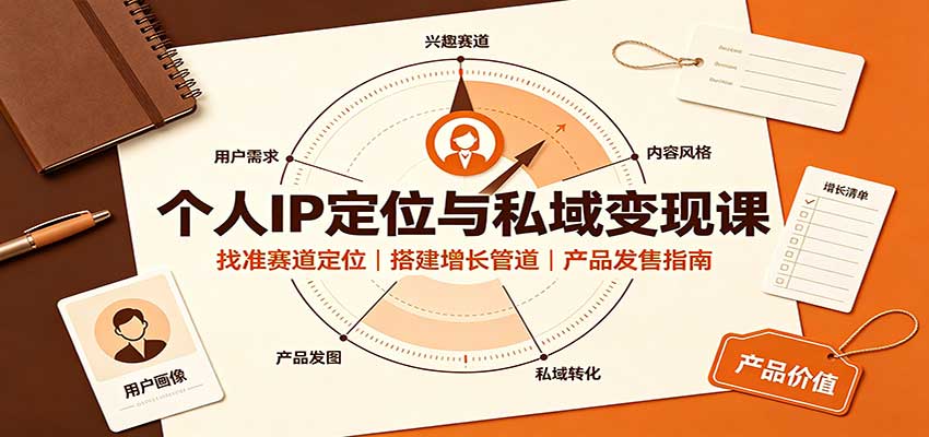 个人IP定位与私域变现课：找准赛道定位，搭建增长管道，产品发售指南-迦哆网创社