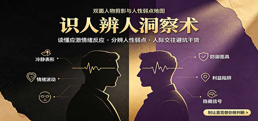 识人辨人终极心法：读懂应激情绪反应，分辨人性弱点，人际交往避坑干货-迦哆网创社