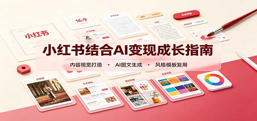 小红书结合AI变现成长指南：账号精准定位，内容视觉打造，搭建可复制流量获客体系-迦哆网创社