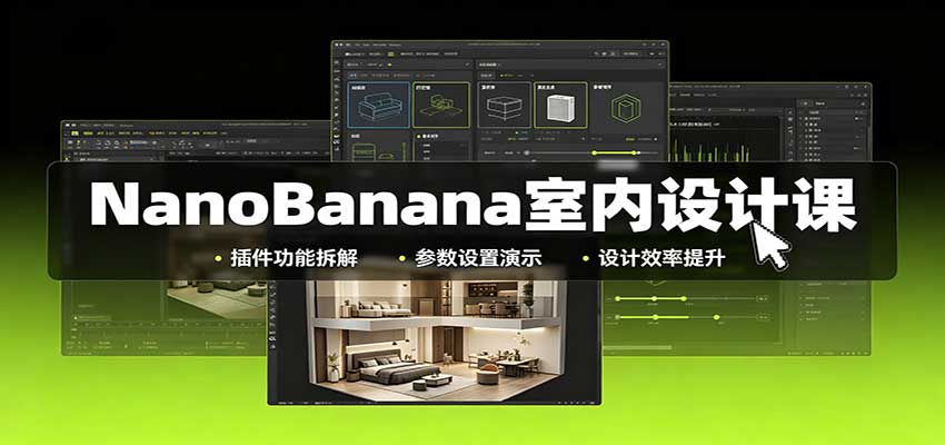 NanoBanana室内设计课：无限画布配置，插件实操，生图改图视频制作-迦哆网创社