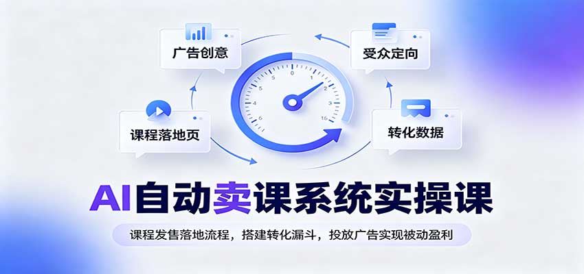 AI自动卖课系统实操课：课程发售落地流程，搭建转化漏斗，投放广告实现被动盈利-迦哆网创社