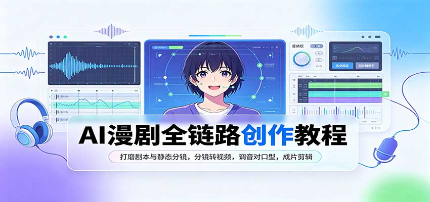 AI漫剧全链路创作教程：打磨剧本与静态分镜，分镜转视频，调音对口型，成片剪辑-迦哆网创社