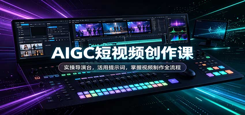 AIGC短视频创作课：实操导演台，活用提示词，掌握视频制作全流程-迦哆网创社