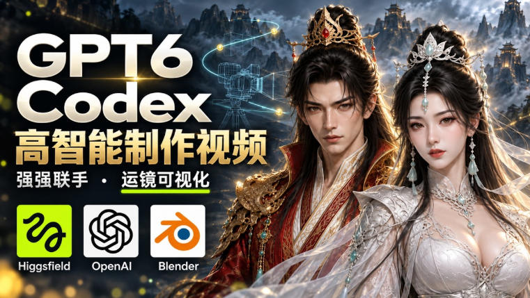 GPT-6 Astra×Codex高智能制作视频！联手Higgsfield，运镜可视化实战-迦哆网创社