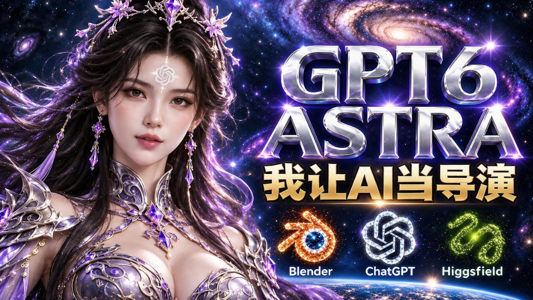 让GPT-6 Astra当导演！Higgsfield和Blender实战打造30秒玄幻精准运镜短片！-迦哆网创社