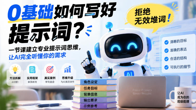 0基础如何写好提示词，拒绝无效堆词！一节课建立专业提示词思维，让AI完全听懂你的需求-迦哆网创社