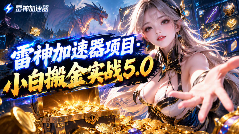 雷神加速器项目·小白搬金实战5.0，抖音W播100-150r，小白入局一天也能几十r-迦哆网创社
