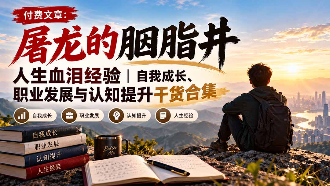 付费文章：屠龙的胭脂井人生血泪经验｜自我成长、职业发展与认知提升干货合集-迦哆网创社