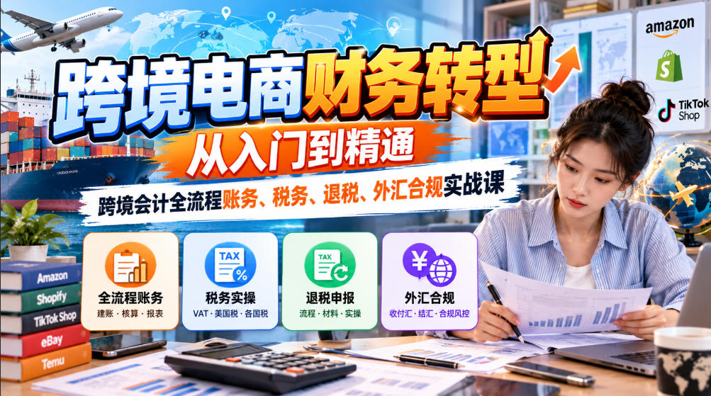 跨境电商财务转型：从入门到精通｜跨境会计全流程账务、税务、退税、外汇合规实战课-迦哆网创社