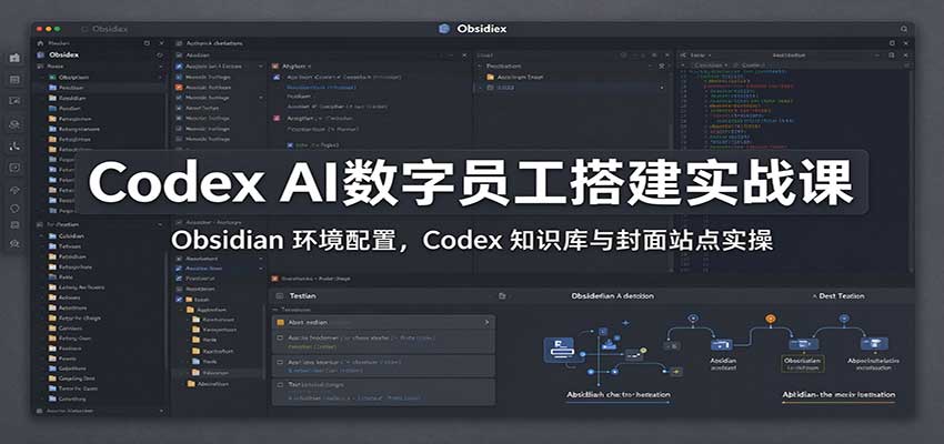 Codex AI数字员工搭建实战课：Obsidian 环境配置，Codex 知识库与封面站点实操-迦哆网创社