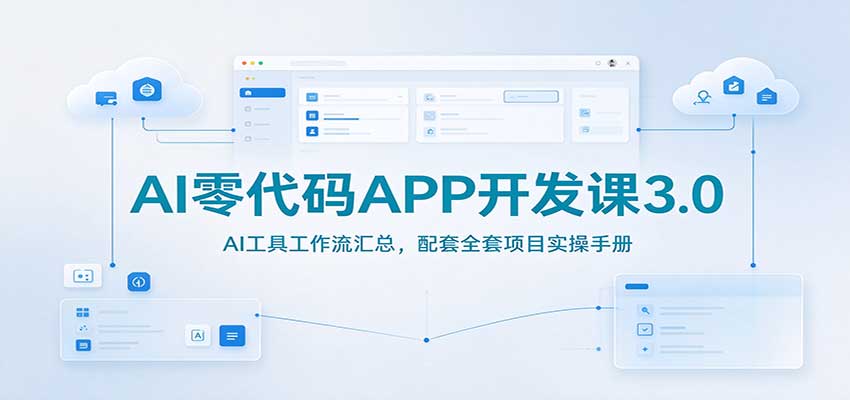 AI零代码APP开发课3.0:AI工具工作流汇总,配套全套项目实操手册-迦哆网创社