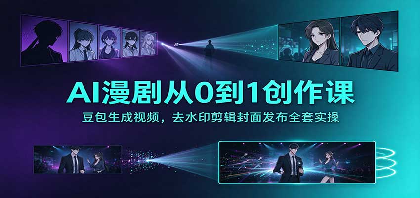 AI漫剧从0到1创作课：豆包生成视频，去水印剪辑封面发布全套实操-迦哆网创社
