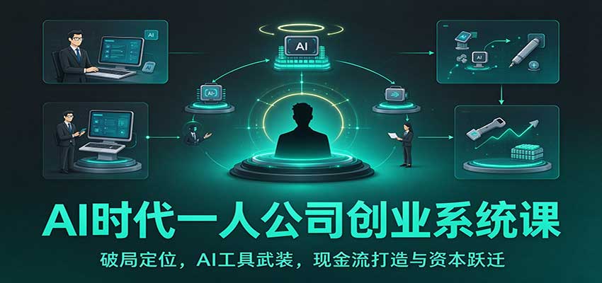 AI时代一人公司创业系统课:破局定位,AI工具武装,现金流打造与资本跃迁-迦哆网创社