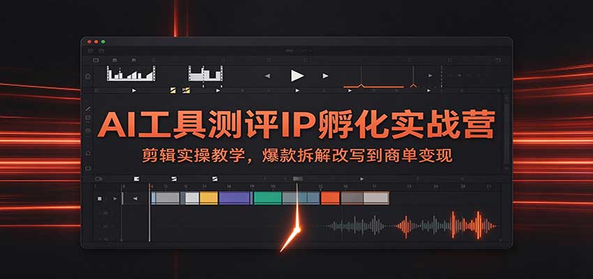 AI工具测评IP孵化实战营：剪辑实操教学，爆款拆解改写到商单变现-迦哆网创社