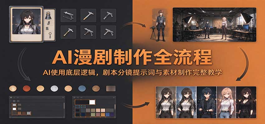 AI漫剧制作全流程：AI使用底层逻辑，剧本分镜提示词与素材制作完整教学-迦哆网创社