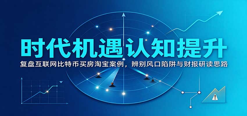 时代机遇认知提升:复盘互联网比特币买房淘宝案例,辨别风口陷阱与财报研读思路-迦哆网创社