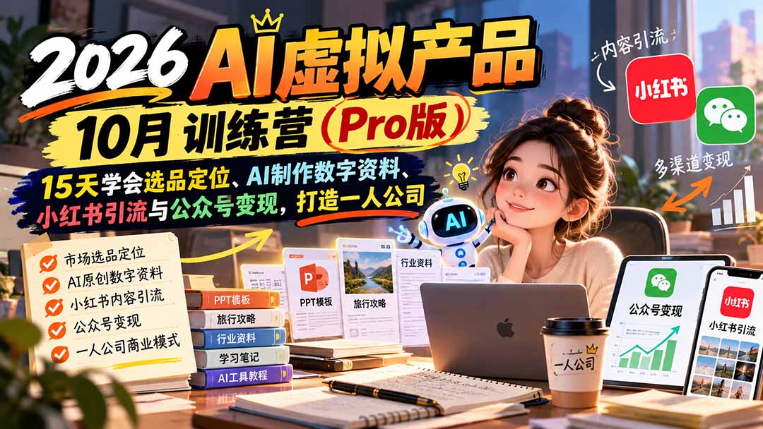 AI虚拟产品10月训练营(Pro版-迦哆网创社