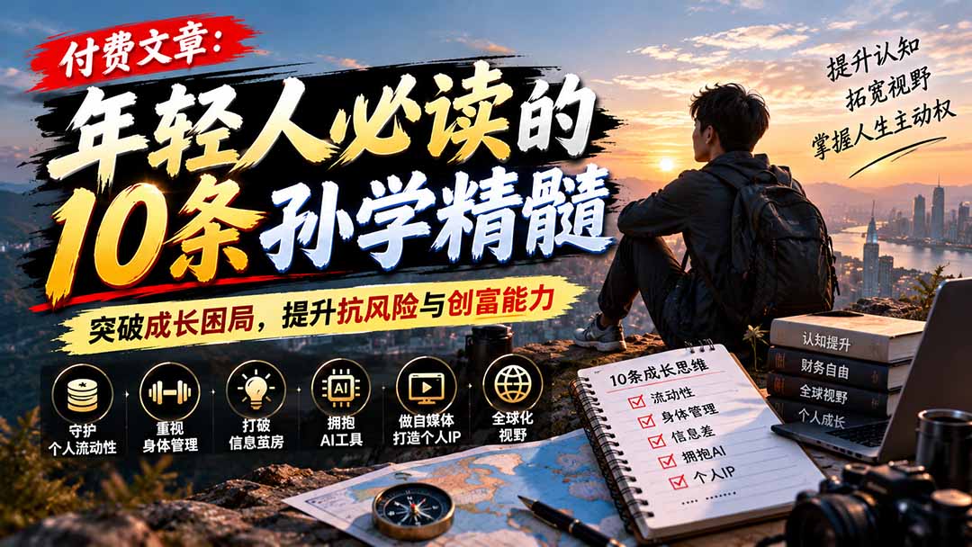 付费文章:年轻人必读的10条孙学精髓,突破成长困局,提升抗风险与创富能力-迦哆网创社