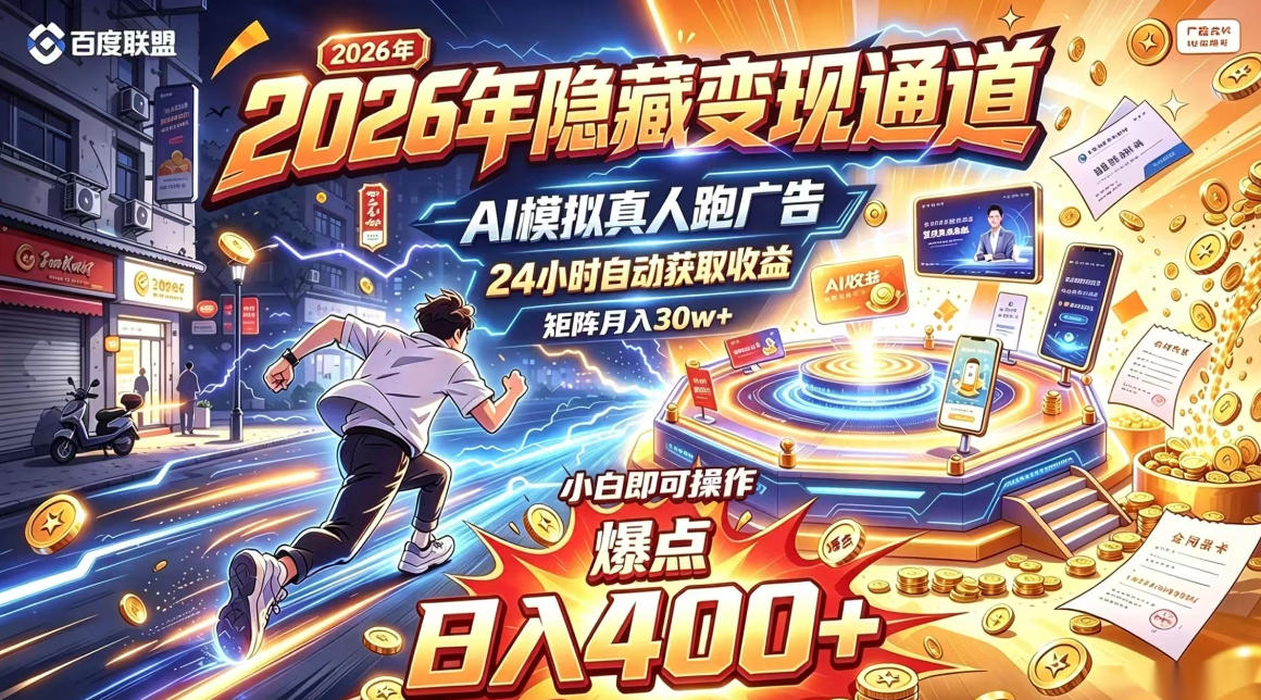 2026年别死磕自媒体,隐藏变现通道,AI模拟真人自动跑广告,小白即可操作,日入400+,矩阵月入可达到30w+【揭秘】-迦哆网创社