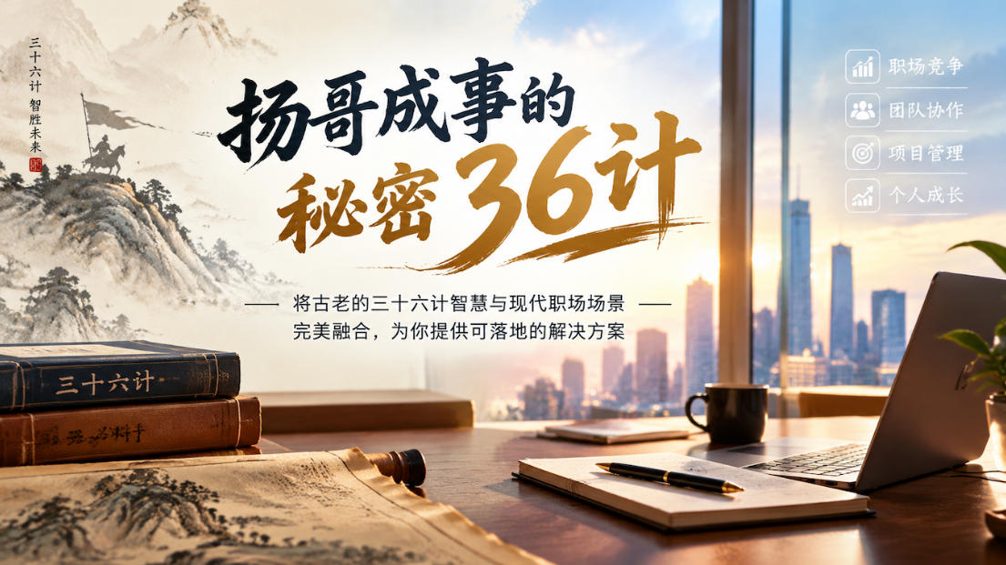 扬哥成事的秘密36计，将古老的三十六计智慧与现代职场场景完美融合，为你提供可落地的解决方案-迦哆网创社