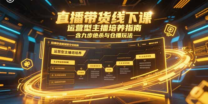 直播带货线下课，运营型主播培养指南，含九步绝杀与仓播玩法-迦哆网创社