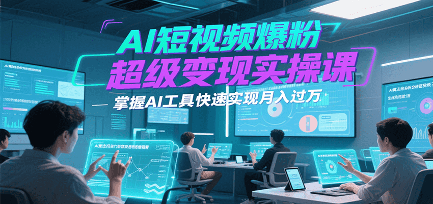 AI短视频爆粉超级变现实操课，掌握AI工具快速实现月入过万-迦哆网创社