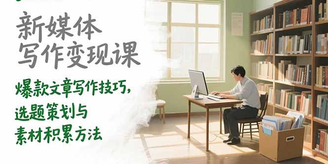 新媒体写作变现课，爆款文章写作技巧，选题策划与素材积累方法-迦哆网创社