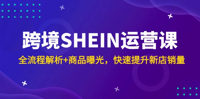 跨境SHEIN运营课，全流程解析+商品曝光，快速提升新店销量-迦哆网创社