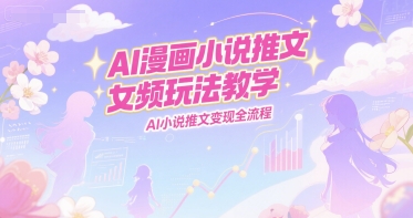 AI漫画小说推文女频玩法教学，AI小说推文变现全流程-迦哆网创社