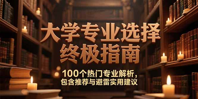 付费文：大学专业选择终极指南,100个热门专业解析,包含推荐与避雷实用建议-迦哆网创社