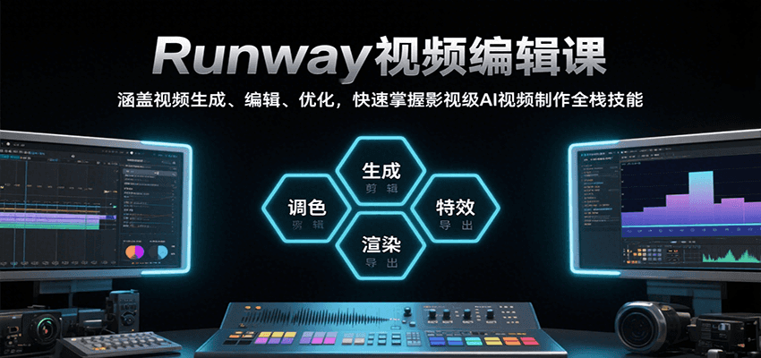 Runway视频编辑课，涵盖视频生成、编辑、优化，快速掌握影视级AI视频制作全栈技能-迦哆网创社