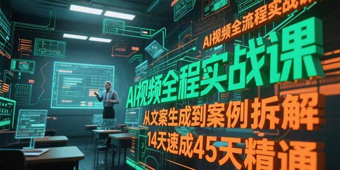 AI视频全流程实战课，从文案生成到案例拆解，14天速成45天精通-迦哆网创社