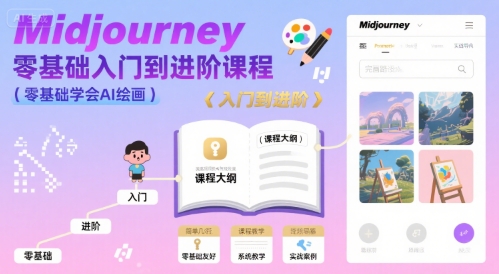 midjourney零基础入门到进阶课程，零基础学会AI绘画-迦哆网创社