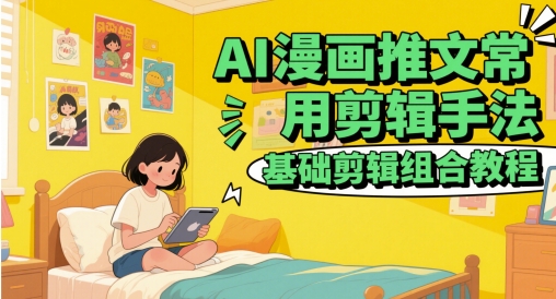AI漫画推文常用剪辑手法，基础剪辑组合教程-迦哆网创社