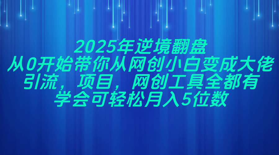 2025年逆境翻盘，从0开始带你从网创小白变成大佬，引流，项目，网创工…-迦哆网创社