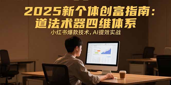 2025新个体创富指南：道法术器四维体系，小红书爆款技术，AI提效实战-迦哆网创社