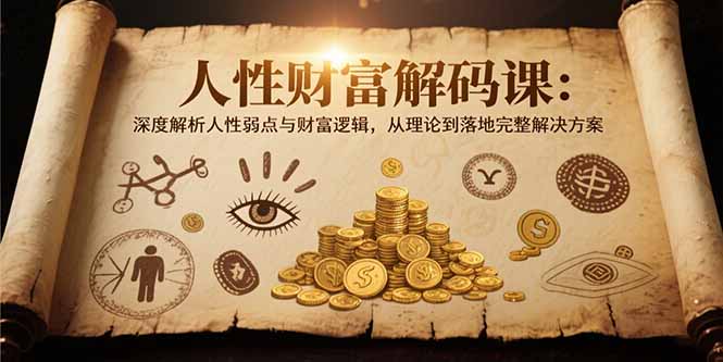 人性财富解码课6.0：深度解析人性弱点与财富逻辑，理论到落地完整解决方案-迦哆网创社