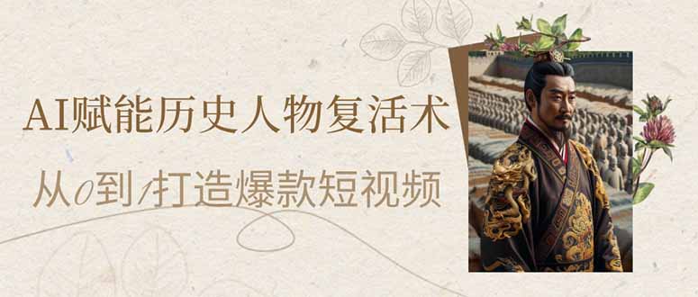 AI赋能历史人物复活术：从0到1打造爆款短视频-迦哆网创社