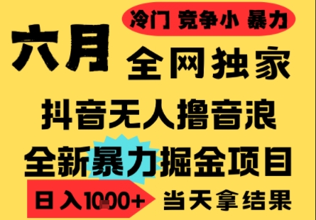 25年6月高爆抖音无人直播最新撸音浪掘金项目，小白可做，无脑日入1k+，门槛低可批量矩阵【揭秘】-迦哆网创社