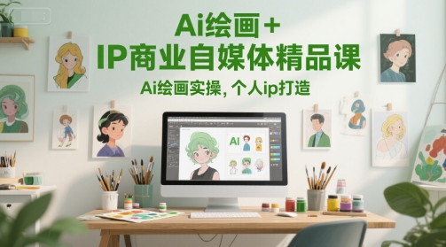 Ai绘画+IP商业自媒体精品课，Ai绘画实操，个人ip打造-迦哆网创社
