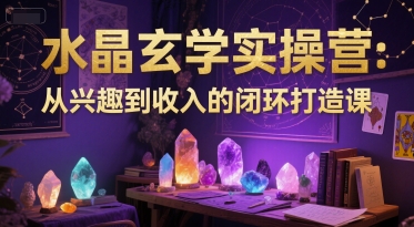 水晶玄学实操营：从兴趣到收入的闭环打造课-迦哆网创社
