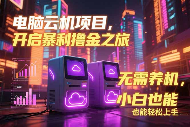 电脑云机项目 暴力撸金玩法，不需要养机 配置没有要求 单机100个窗口一…-迦哆网创社