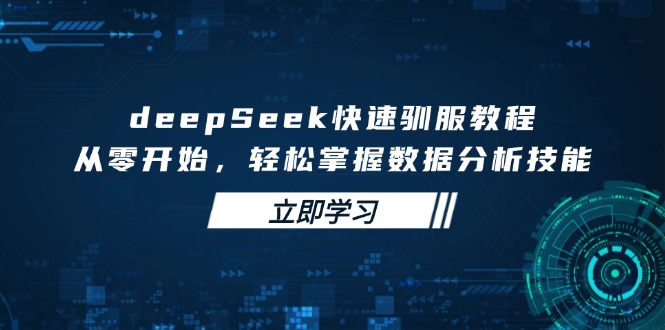 deepSeek快速驯服教程，从零开始，轻松掌握数据分析技能-迦哆网创社