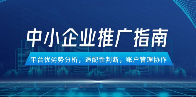 中小企业竞价推广指南，平台优劣势分析，适配性判断，账户管理协作-迦哆网创社