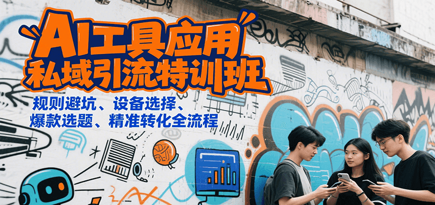 AI工具应用私域引流特训班，规则避坑、设备选择、爆款选题、精准转化全流程-迦哆网创社