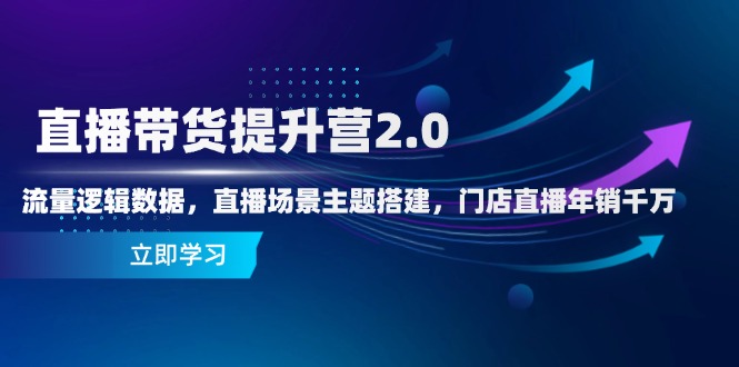 直播带货提升营2.0：流量逻辑数据，直播场景主题搭建，门店直播年销千万-迦哆网创社