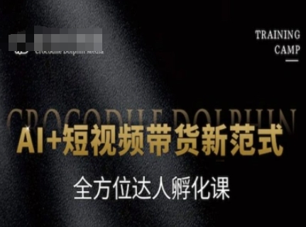 AI+短视频带货新范式，全方位达人孵化课-迦哆网创社