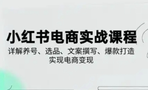小红书从0-1实操课(2023-2025)，详解养号、选品、文案撰写、爆款打造实现电商变现-迦哆网创社