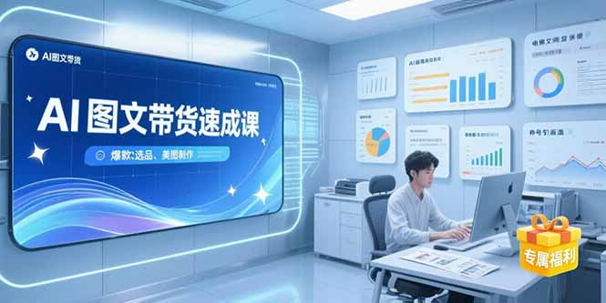 AI图文带货速成课，养号引流秘籍，爆款选品策略，美图制作全流程-迦哆网创社